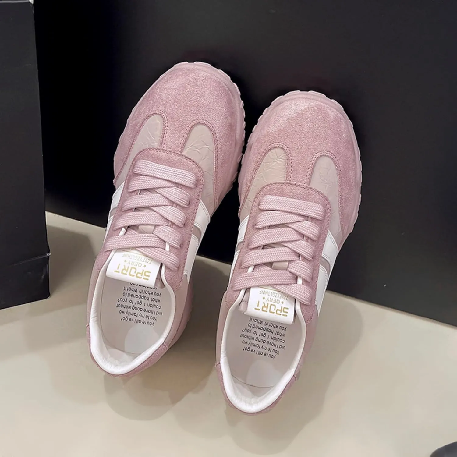 Womens Fashion Sneakers for 2025 Suede Lace Up Fashion Sneakers for Women – Casual Chic and Comfortable for Street Strolling Campus Activities