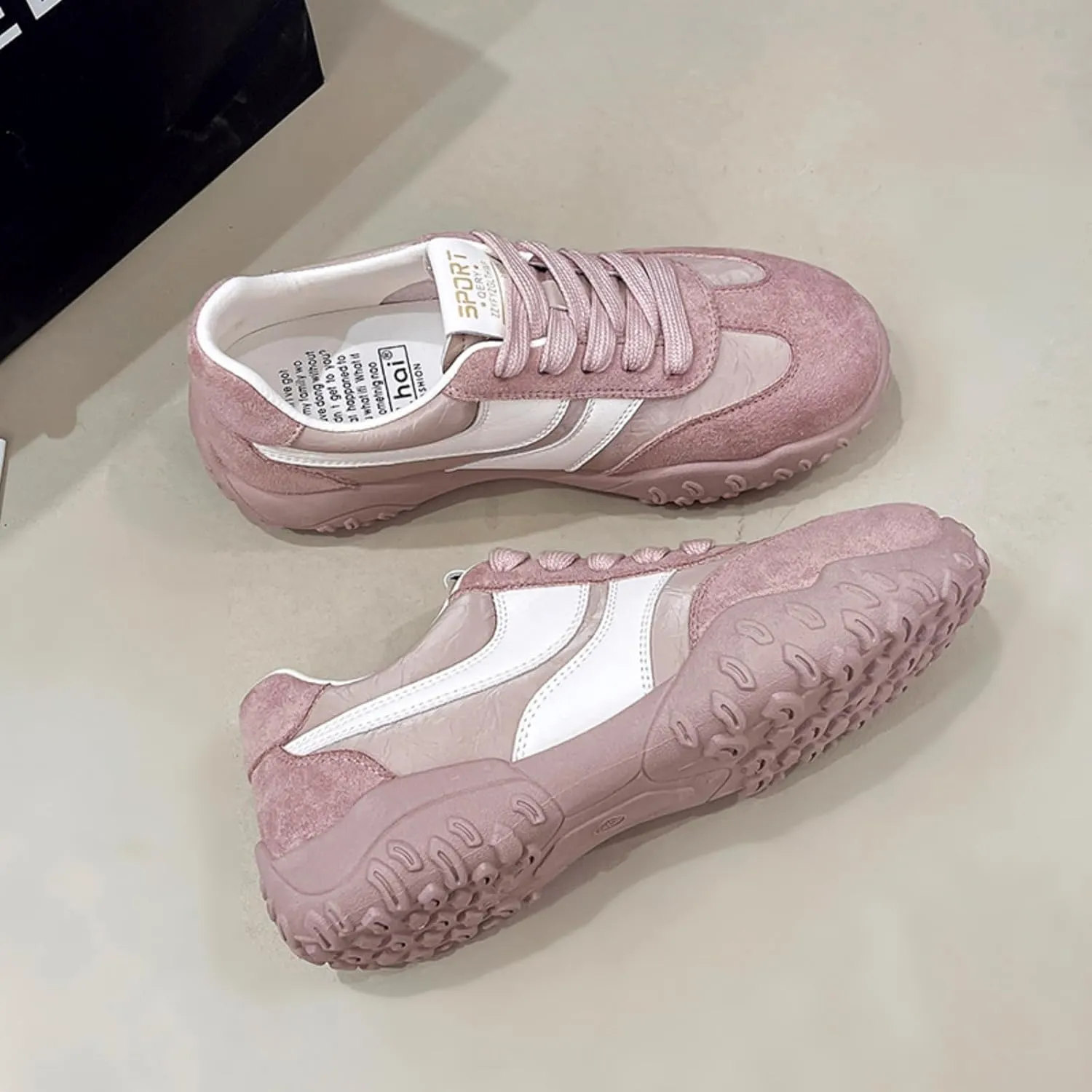 Womens Fashion Sneakers for 2025 Suede Lace Up Fashion Sneakers for Women – Casual Chic and Comfortable for Street Strolling Campus Activities