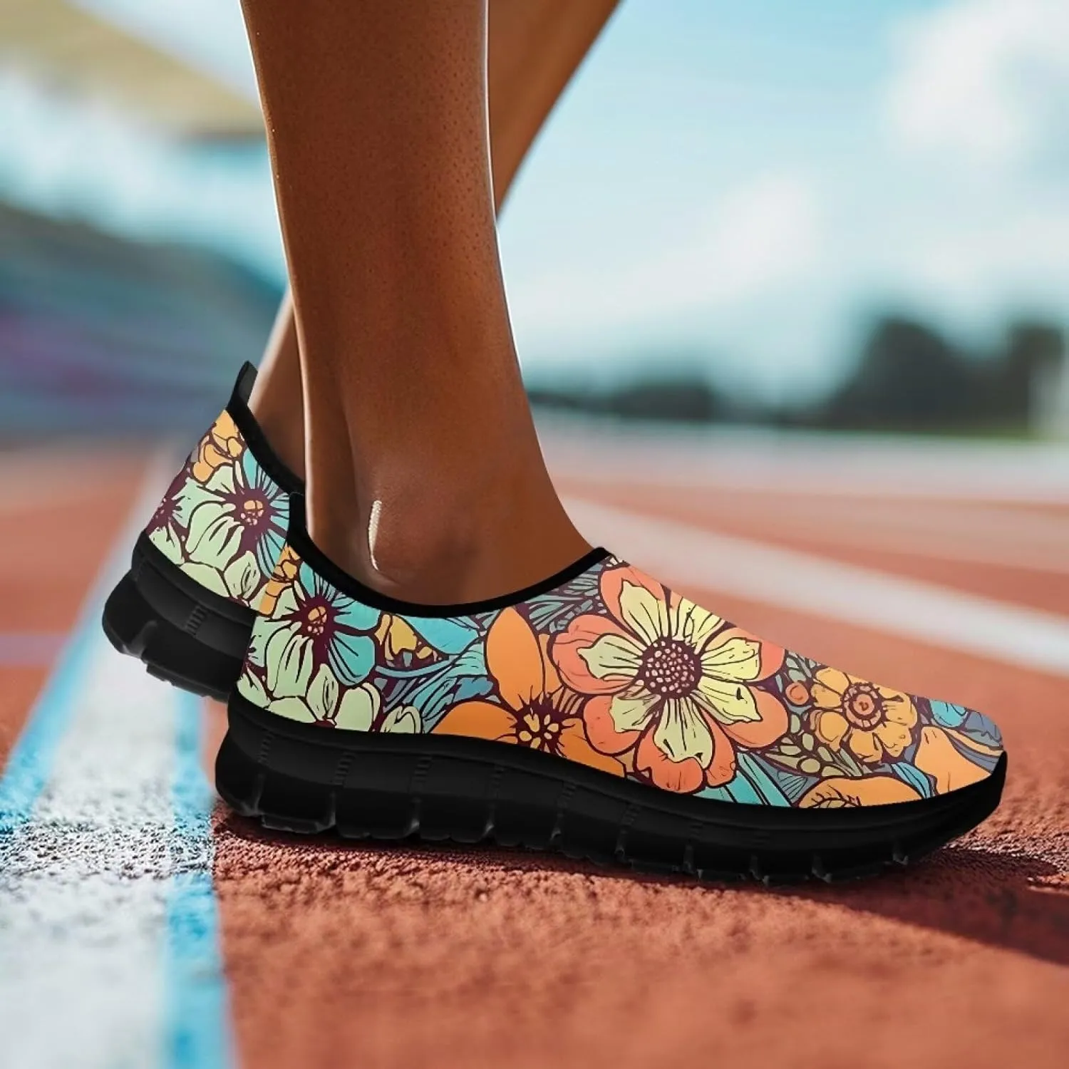 Women's Fashion Sneakers Lightweight Casual Shoes Comfortable Leopard Print Sports Travel Shoes Black Soles Sizes 5.5-11.5