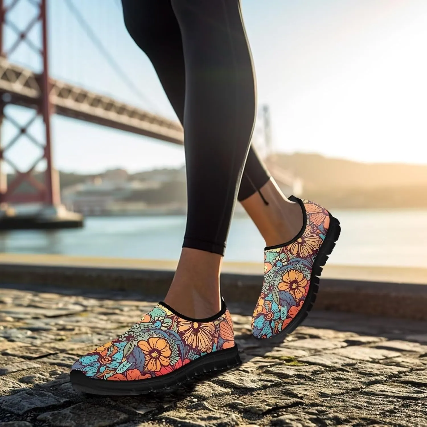 Women's Fashion Sneakers Lightweight Casual Shoes Comfortable Leopard Print Sports Travel Shoes Black Soles Sizes 5.5-11.5