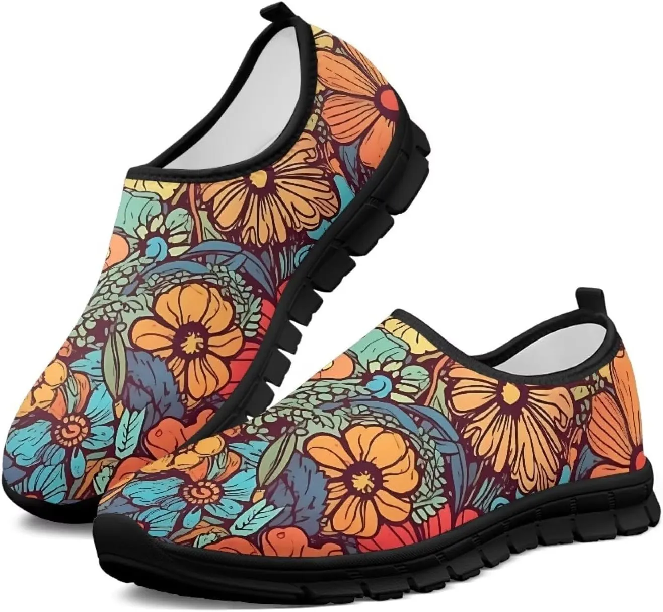 Women's Fashion Sneakers Lightweight Casual Shoes Comfortable Leopard Print Sports Travel Shoes Black Soles Sizes 5.5-11.5