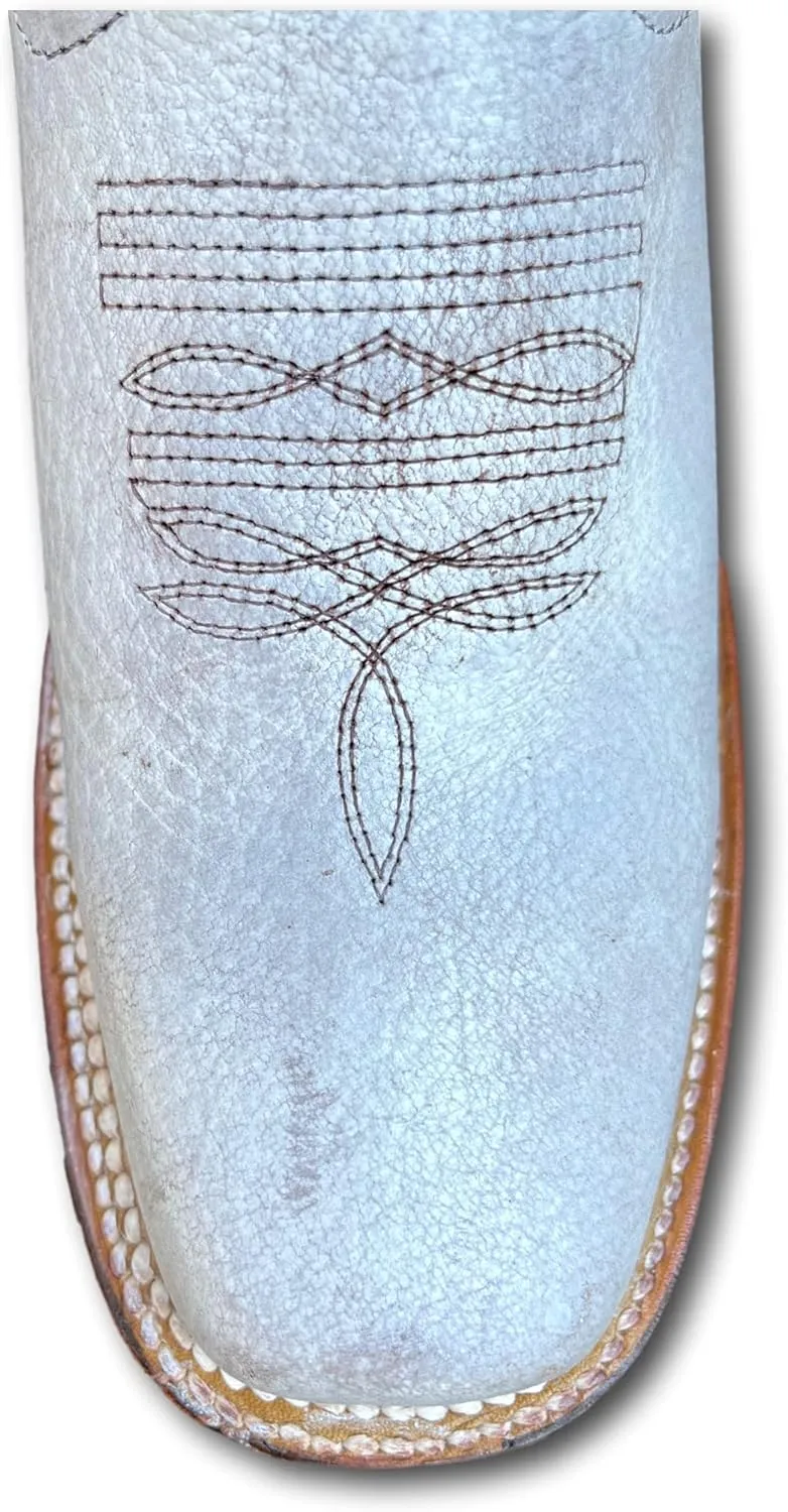 Women's Full Leather Snip & Square Toe Cowgirl Western Boots with Classic Luxury Leather Sole Bota con punta cuadrada para mujer