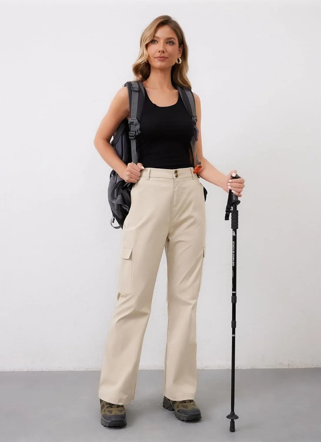 Womens Hiking Cargo Pants Waterproof Lightweight Outdoor Travel Pants with Pockets Quick Dry Tactical Work Trousers