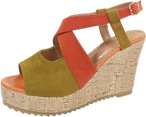 Women's Platform Sandals Wedge Open Toe Ankle Strap Lace Wedding Bridesmaid Shoes Rhinestone Comfortable Close Toe Wide Width