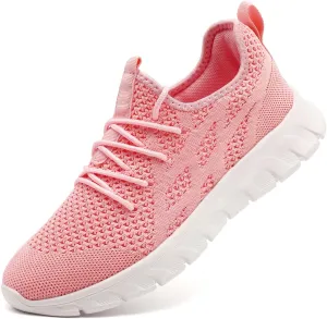 Women's Running Shoes Lightweight Walking Sneakers Tennis Athletic Lace Up Gym Casual Fashion Fitness Sports Soft Sole Mesh Workout Comfortable