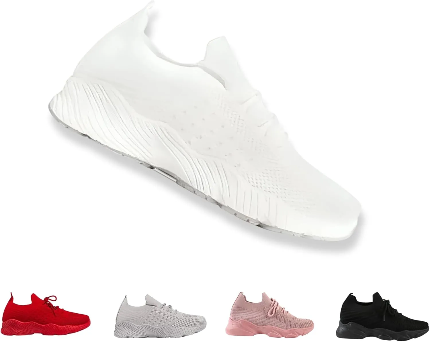 Women's Sneakers - Comfortable Gym Workout & Running Shoes for Women, White, One Size