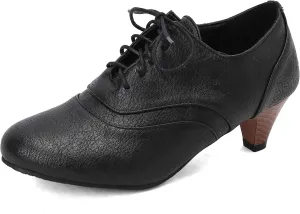 Women's Vintage Wingtip Oxfords Lace Up Low Heel Brogue for Women
