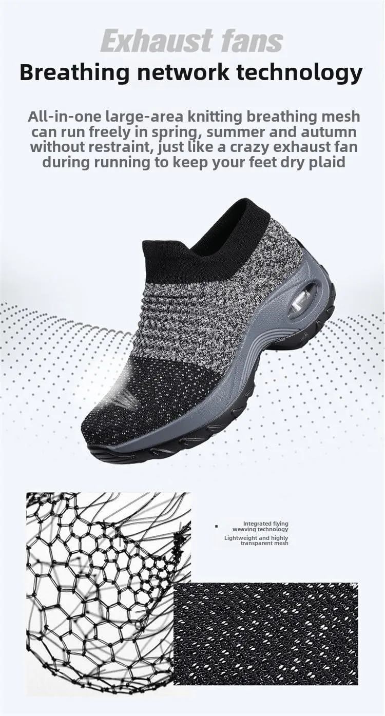Women's Walking Shoes Sock Sneakers - Mesh Slip On Air Cushion Lady Girls Modern Jazz Dance Easy Shoes Platform Loafers