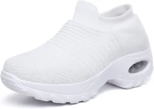 Women's Walking Shoes Sock Sneakers - Mesh Slip On Air Cushion Lady Girls Modern Jazz Dance Easy Shoes Platform Loafers