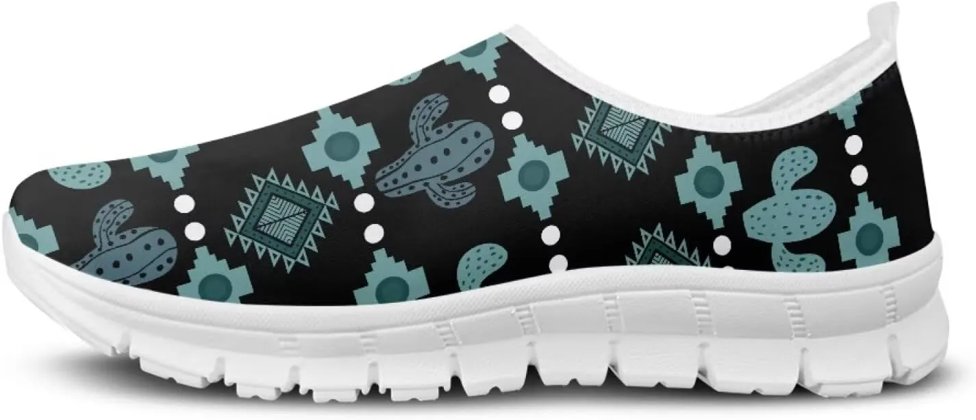 Womens Walking Shoes Tribal Animals Print Men Breathe Mesh Running Shoes Sock Sneakers Slip On Fashion Non Slip Tennis Sneakers