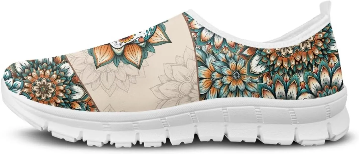 Womens Walking Shoes Tribal Animals Print Men Breathe Mesh Running Shoes Sock Sneakers Slip On Fashion Non Slip Tennis Sneakers