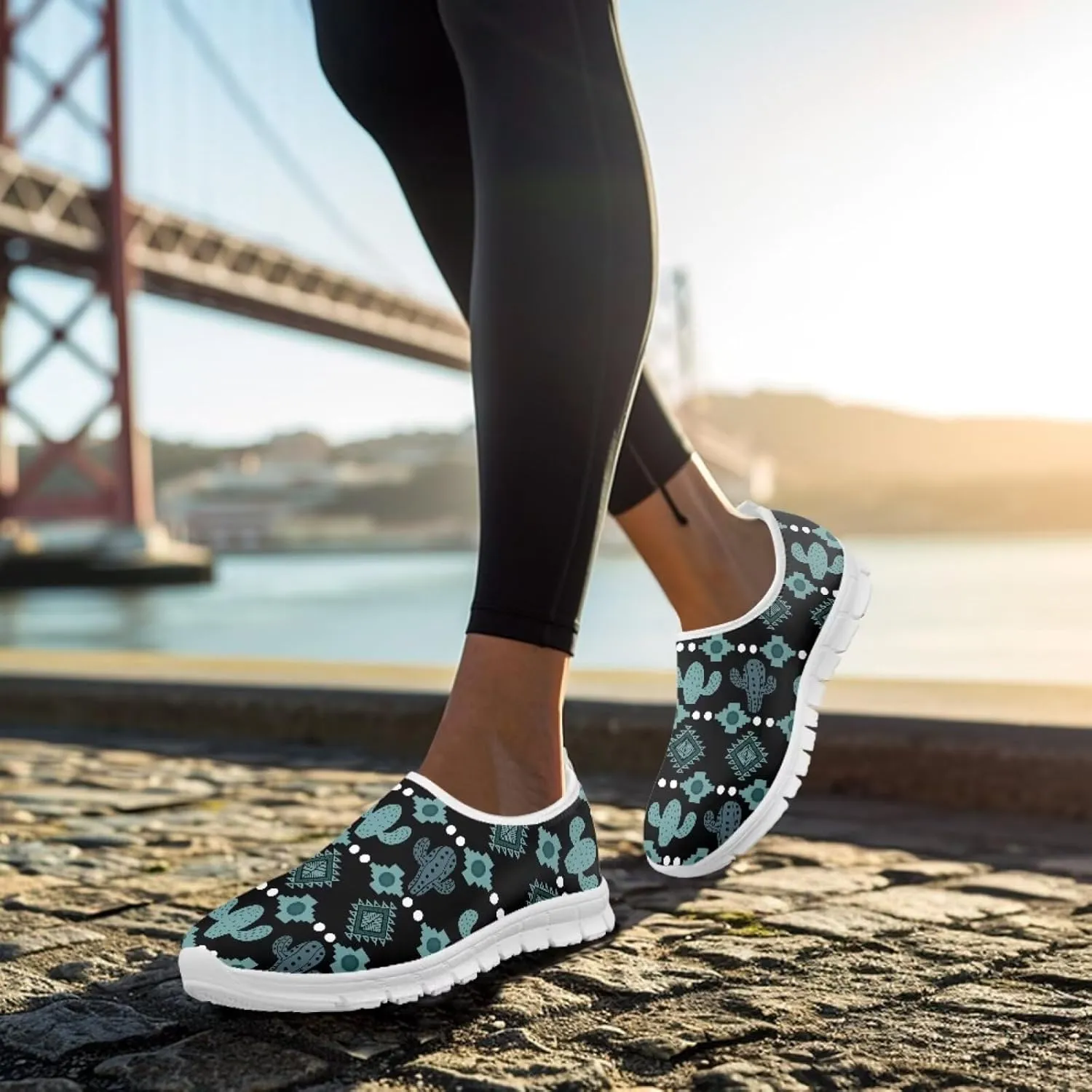 Womens Walking Shoes Tribal Animals Print Men Breathe Mesh Running Shoes Sock Sneakers Slip On Fashion Non Slip Tennis Sneakers