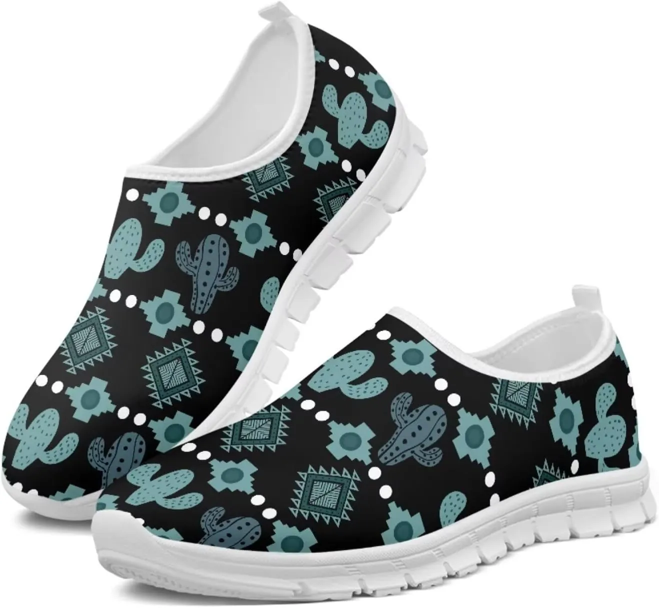 Womens Walking Shoes Tribal Animals Print Men Breathe Mesh Running Shoes Sock Sneakers Slip On Fashion Non Slip Tennis Sneakers