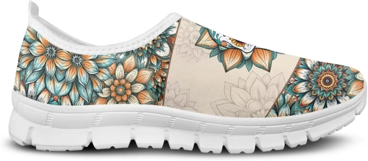 Womens Walking Shoes Tribal Animals Print Men Breathe Mesh Running Shoes Sock Sneakers Slip On Fashion Non Slip Tennis Sneakers