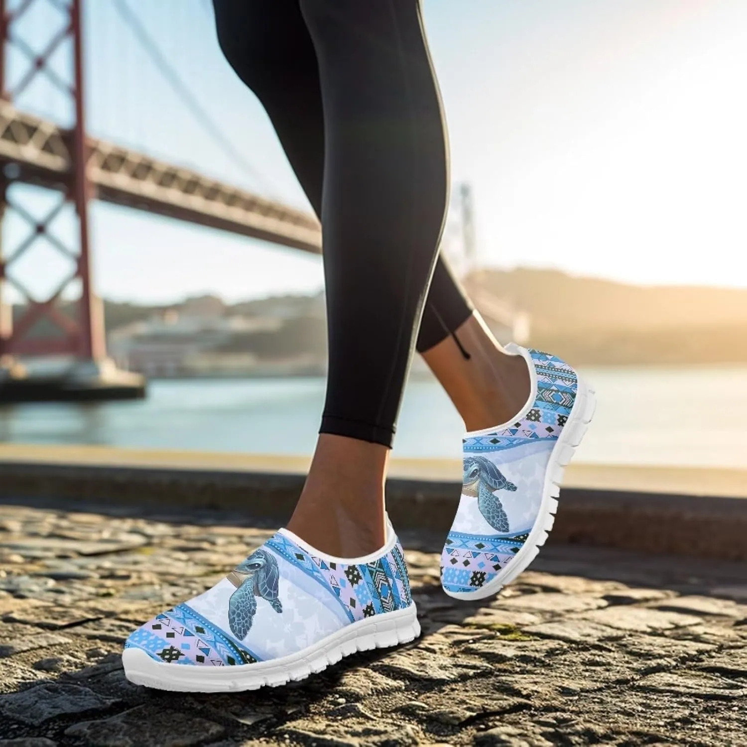 Womens Walking Shoes Tribal Animals Print Men Breathe Mesh Running Shoes Sock Sneakers Slip On Fashion Non Slip Tennis Sneakers