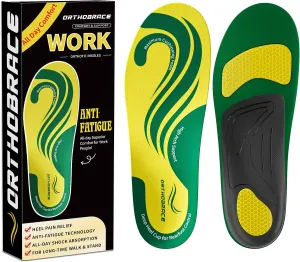 Work Boot Insoles for All Day Shock Absorption,Anti Fatigue Medium and High Arch Support Shoe Inserts for Men Women,Relieve Foot Pain,Soft Comfortable Work Insoles for Standing All Day-S