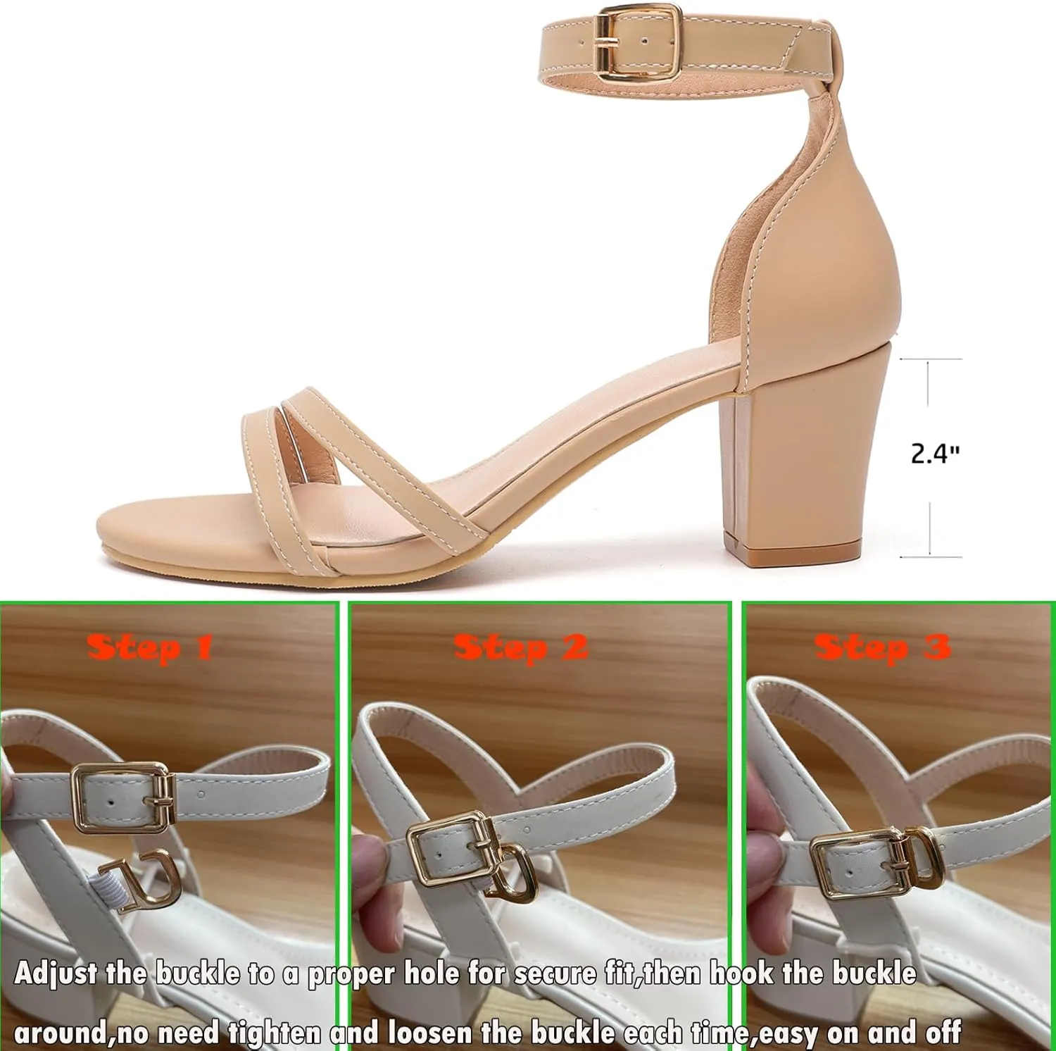 WUIWUIYU Women's Open Toe Ankle Strap Chunk Low Heel Strappy Sandals Wedding Bridal Party Evening Homecoming Prom Dress Pumps Shoes