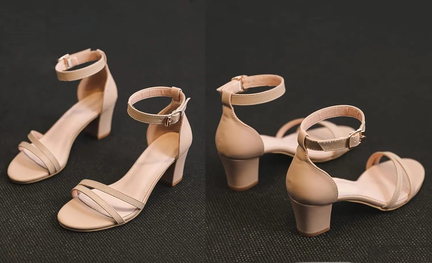 WUIWUIYU Women's Open Toe Ankle Strap Chunk Low Heel Strappy Sandals Wedding Bridal Party Evening Homecoming Prom Dress Pumps Shoes