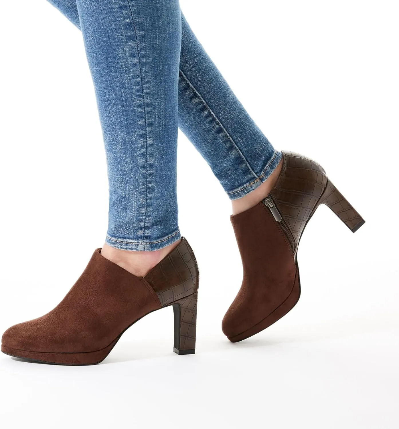 XAPPEAL Ayla - Women's Low Cut Heeled Suede Ankle Boots