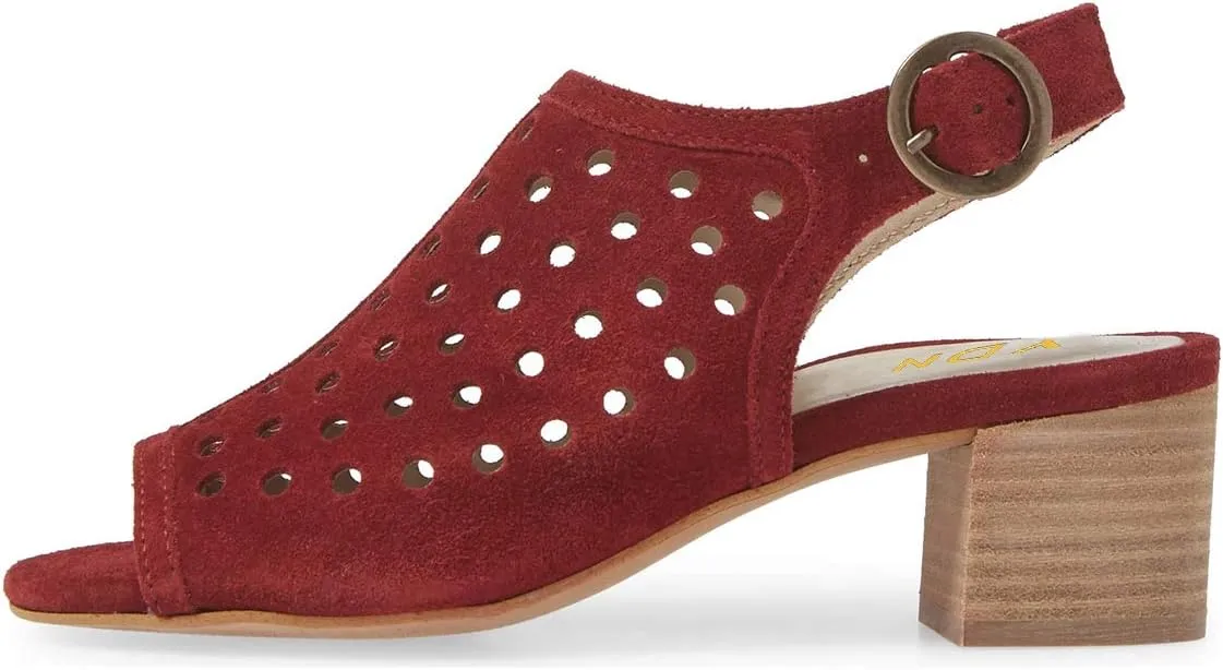 YDN Women Classic Peep Toe Stacked Low Heel Office Pumps Slip on Slingabck Sandals Shoes