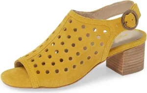 YDN Women Classic Peep Toe Stacked Low Heel Office Pumps Slip on Slingabck Sandals Shoes