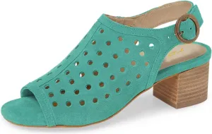 YDN Women Classic Peep Toe Stacked Low Heel Office Pumps Slip on Slingabck Sandals Shoes