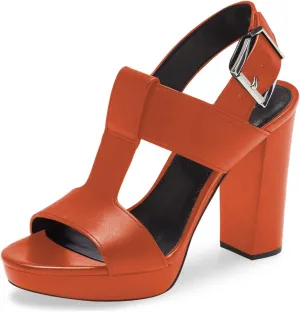 YDN Women T-Strap Stacked Chunky High Heel Ankle Strap Platform Sandals Open Toe Slingback Buckled Dress Summer Office Party Shoes