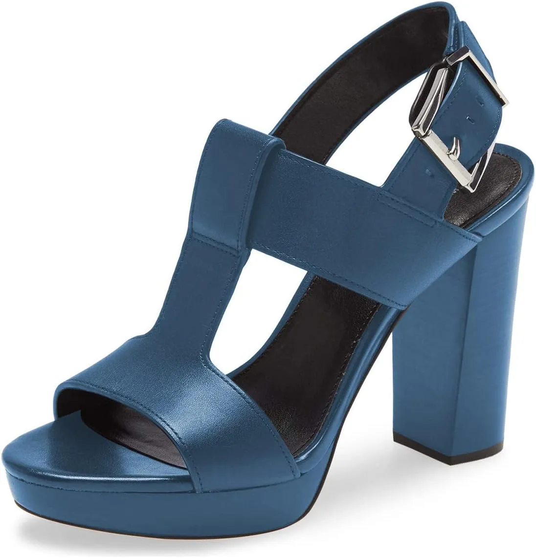YDN Women T-Strap Stacked Chunky High Heel Ankle Strap Platform Sandals Open Toe Slingback Buckled Dress Summer Office Party Shoes