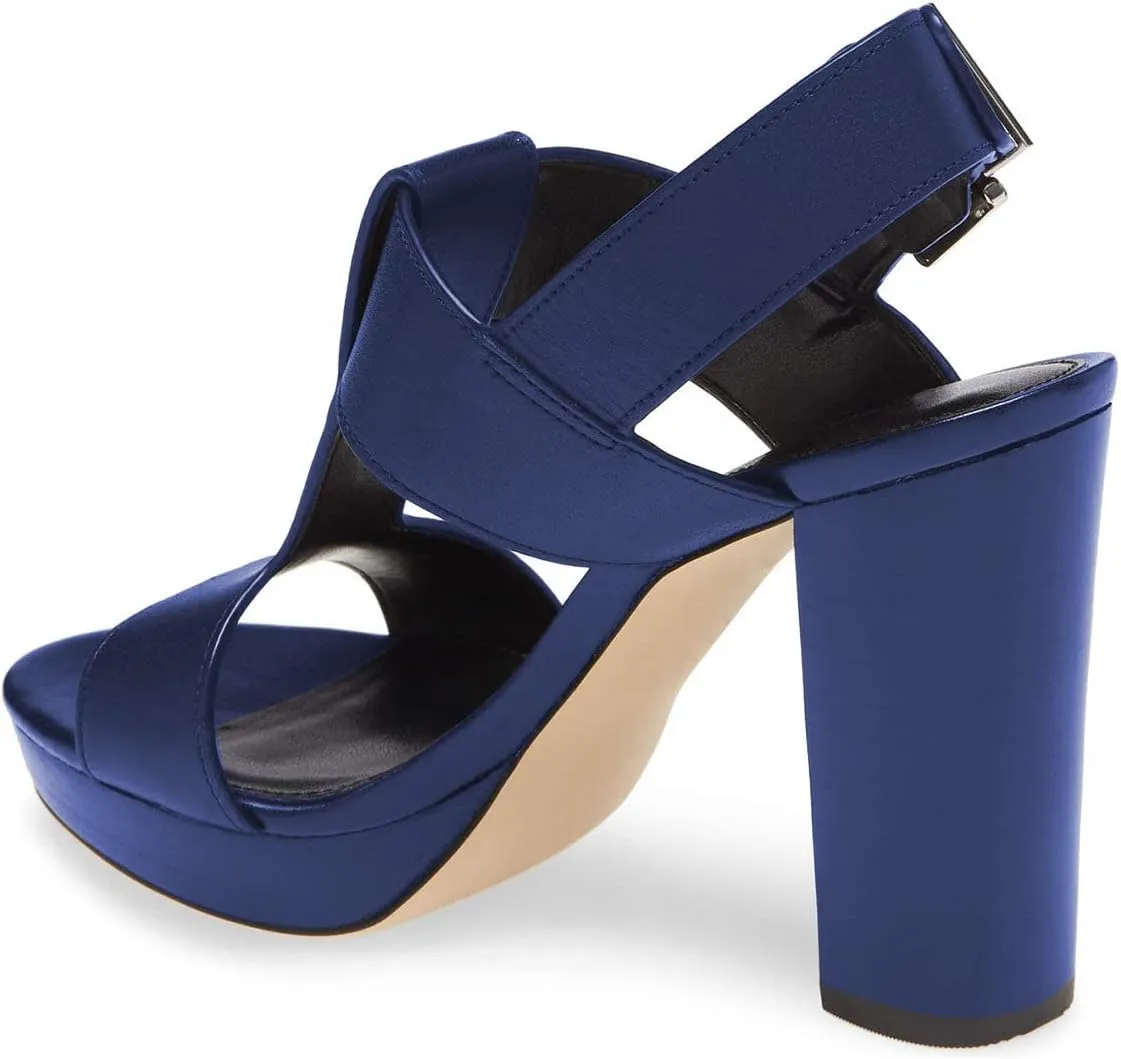 YDN Women T-Strap Stacked Chunky High Heel Ankle Strap Platform Sandals Open Toe Slingback Buckled Dress Summer Office Party Shoes