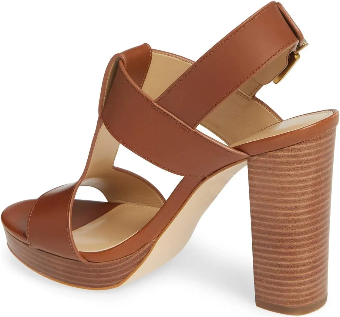 YDN Women T-Strap Stacked Chunky High Heel Ankle Strap Platform Sandals Open Toe Slingback Buckled Dress Summer Office Party Shoes