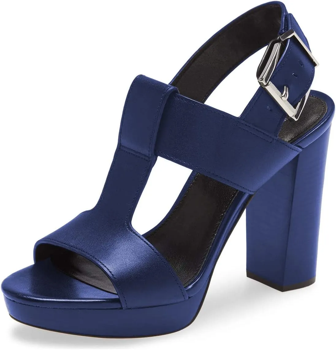 YDN Women T-Strap Stacked Chunky High Heel Ankle Strap Platform Sandals Open Toe Slingback Buckled Dress Summer Office Party Shoes