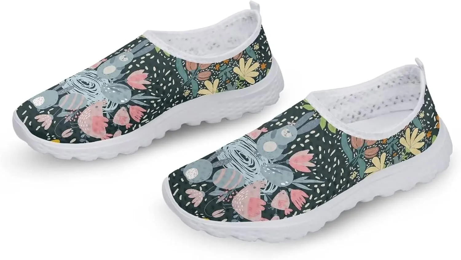 Yzaoxia Sneakers for Women Size 5.5-11.5 Slip on Running Shoes Teen Girls Outdoor Athletic Tennis Shoes