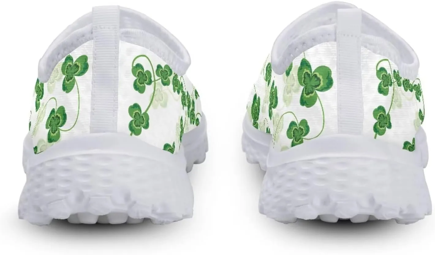 Yzaoxia St Patricks Day Shoes Mesh Slip On Shoes for Women Breathable Sneakers Tennis Running Shoes Athletic Walking Shoes Size 5.5-11.5