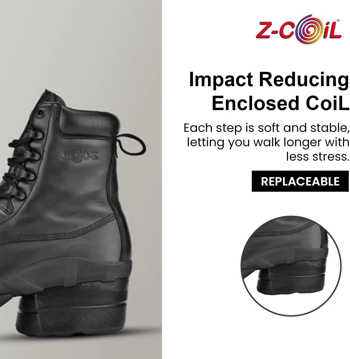 Z-CoiL Men’s Prime Pain Relief Boot, Enclosed CoiL, Safety Toe