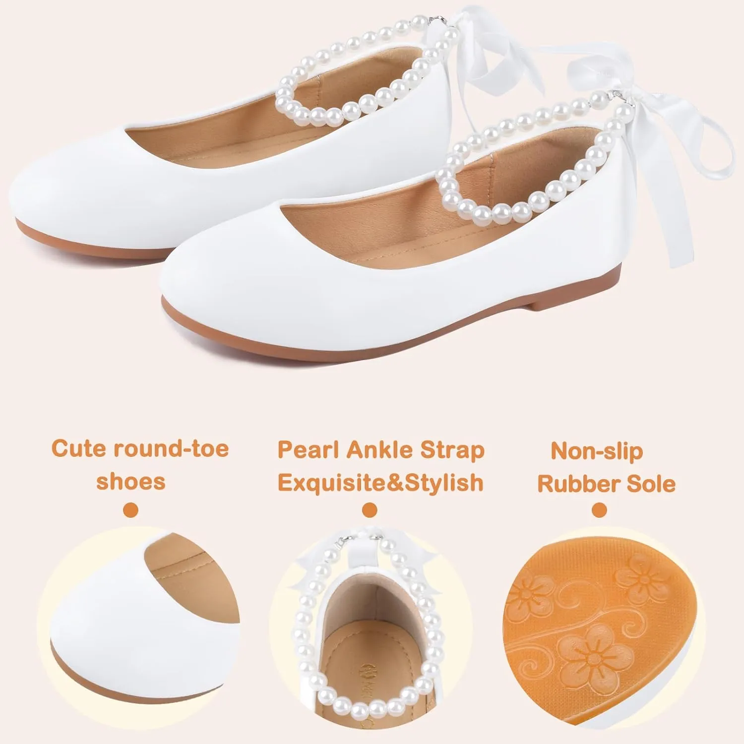 ZGDG Girls Flat Dress Shoes Ballet Shoes,Glitter Mary Jane Flats Wedding Party Ballerinas with Elastic Strap for Little/Big Kid